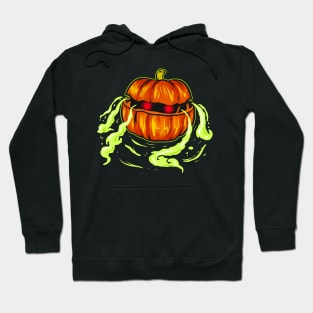 Scary Pumpkin with eyes inside Horror Halloween Hoodie